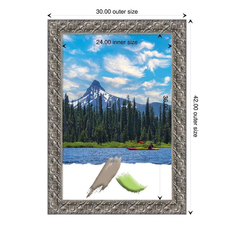 Amanti Art Silver Luxor Wood Picture Frame Opening Size 24x36 in.