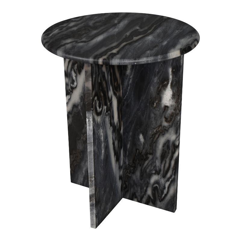 JONATHAN Y Javier 17.75" Contemporary Natural Marble Handmade X-Shaped End Table