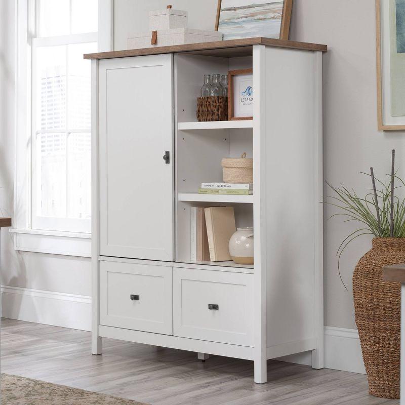 White Adjustable Shelving Office Storage Cabinet with File Drawers