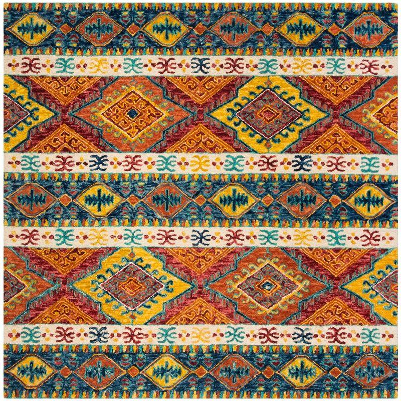 Aspen APN502 Hand Tufted Indoor Area Rug - Navy/Ivory - 7'x7' - Safavieh