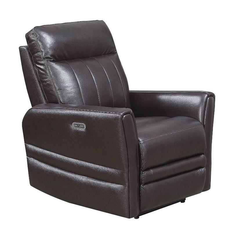 Coachella Transitional Brown Leather Recliner with Power Headrest