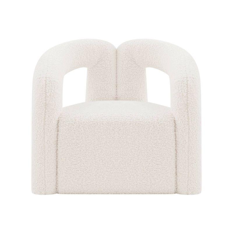 Darian Modern Boucle Upholstered Accent Chair Cream - Manhattan Comfort: Pine Wood Frame, High-Density Foam