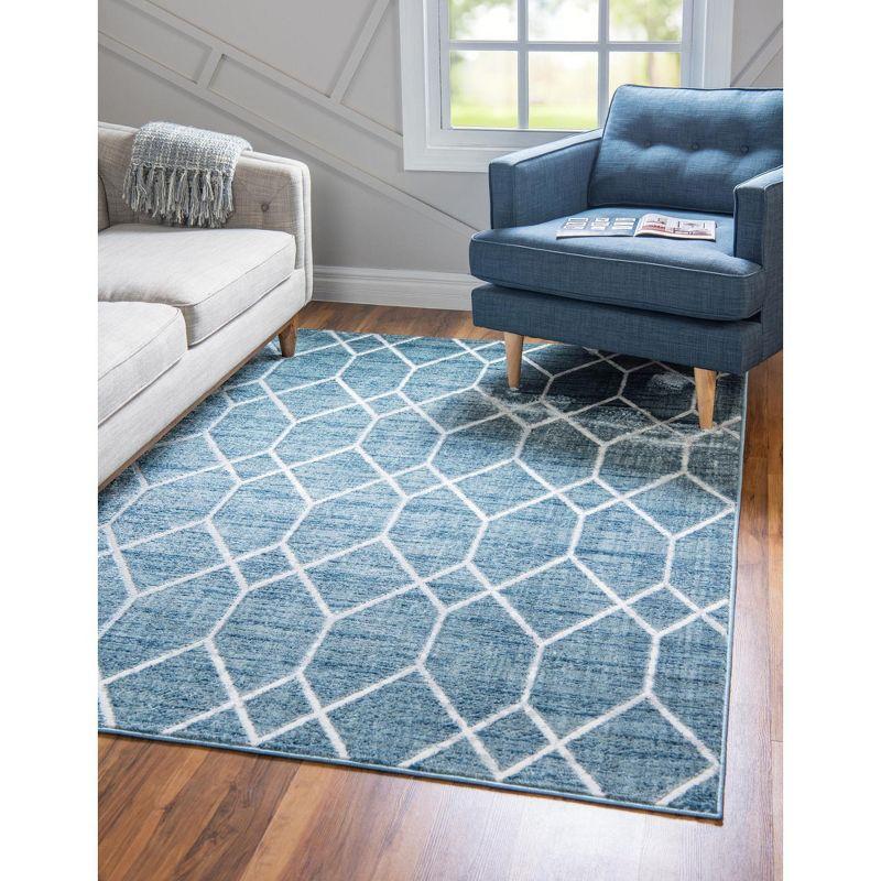 Unique Loom 8' 0 x 10' 0 Blue Matrix Trellis Deco Area Rug