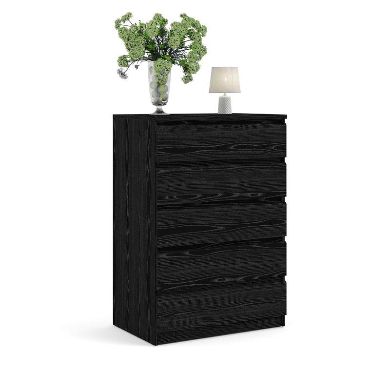 Wood Scottsdale 5 Drawer Chest in Black Woodgrain-Tvilum