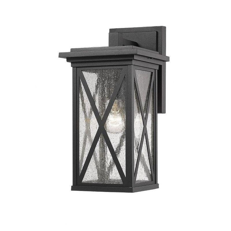 Brookside Black Aluminum Outdoor Wall Sconce with Clear Glass