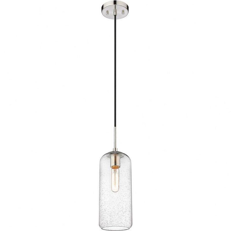 Monty Mid-Century Modern Opal Glass & Brushed Nickel Pendant Light