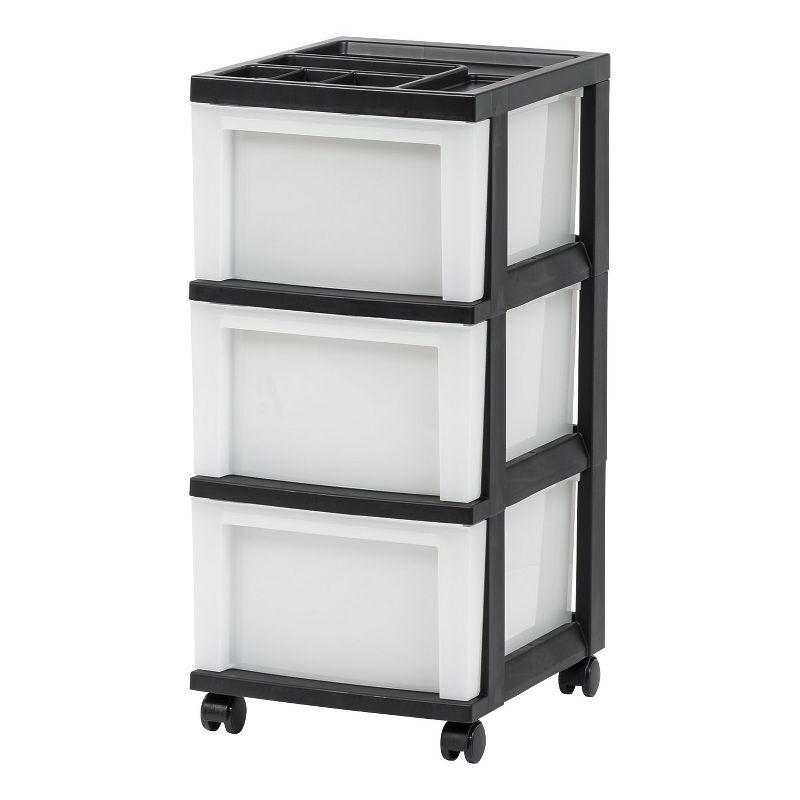 IRIS USA Plastic Rolling Storage Drawer Cart