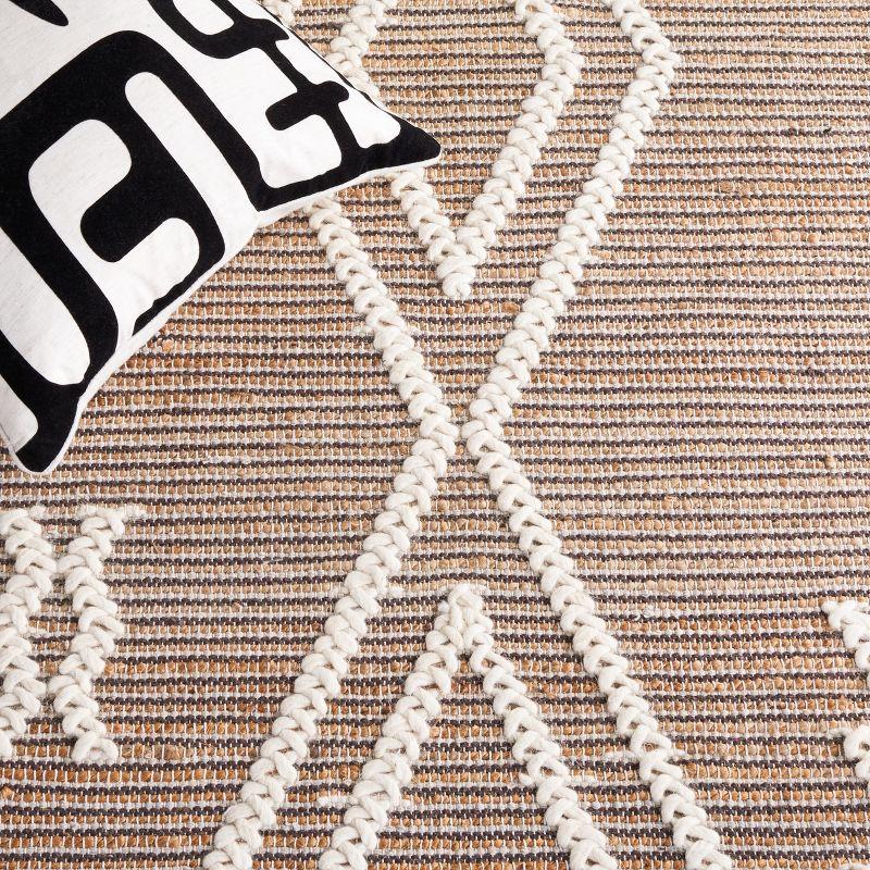 Natural Fiber NFB376 Flat Weave Indoor Area Rug - Natural/Ivory - 4'x6' - Safavieh