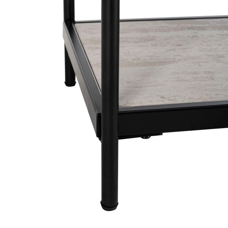 Petra 3 Tier Console Table - Beige/Matte Black - Safavieh