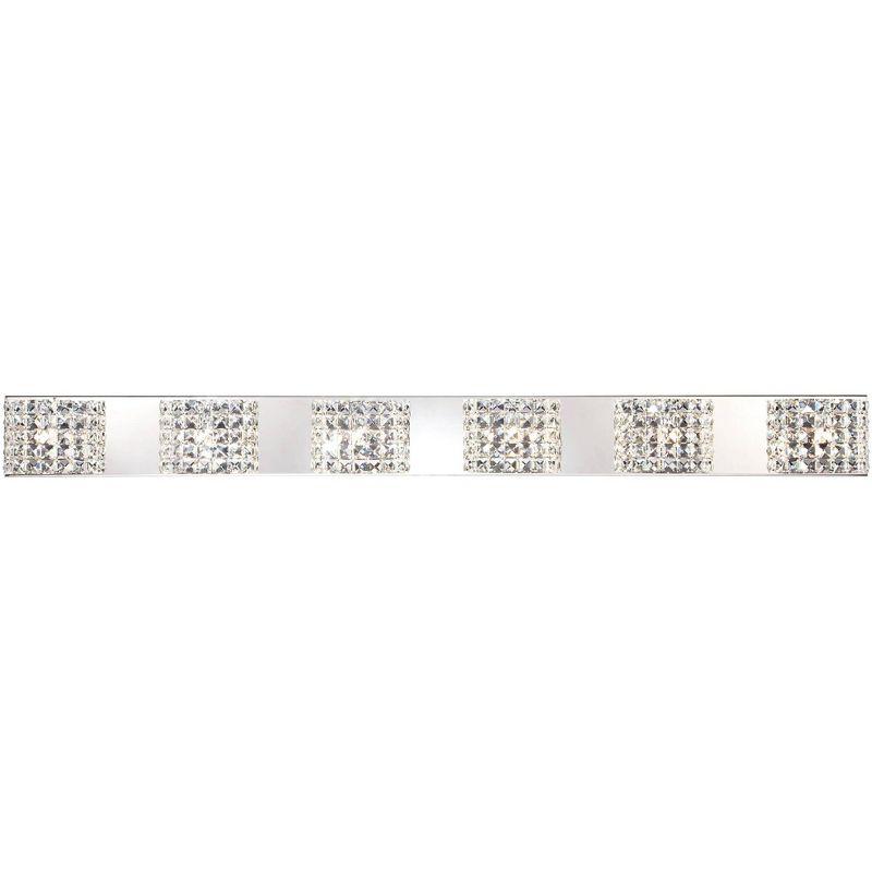 Vienna Chrome 55" 6-Light Wall Fixture with Crystal Shades