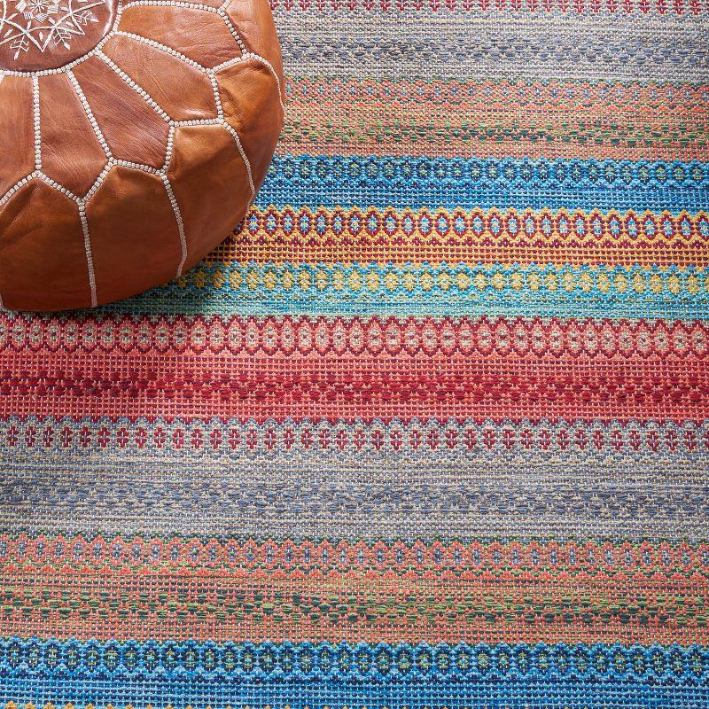 Nomadic Charm Handwoven Cotton Kilim Rug - Blue 3' x 5'