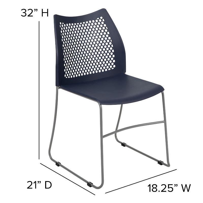 Antonia 661 lb. Capacity Stack Chair with Air-Vent Back and Powder Coated Sled Base