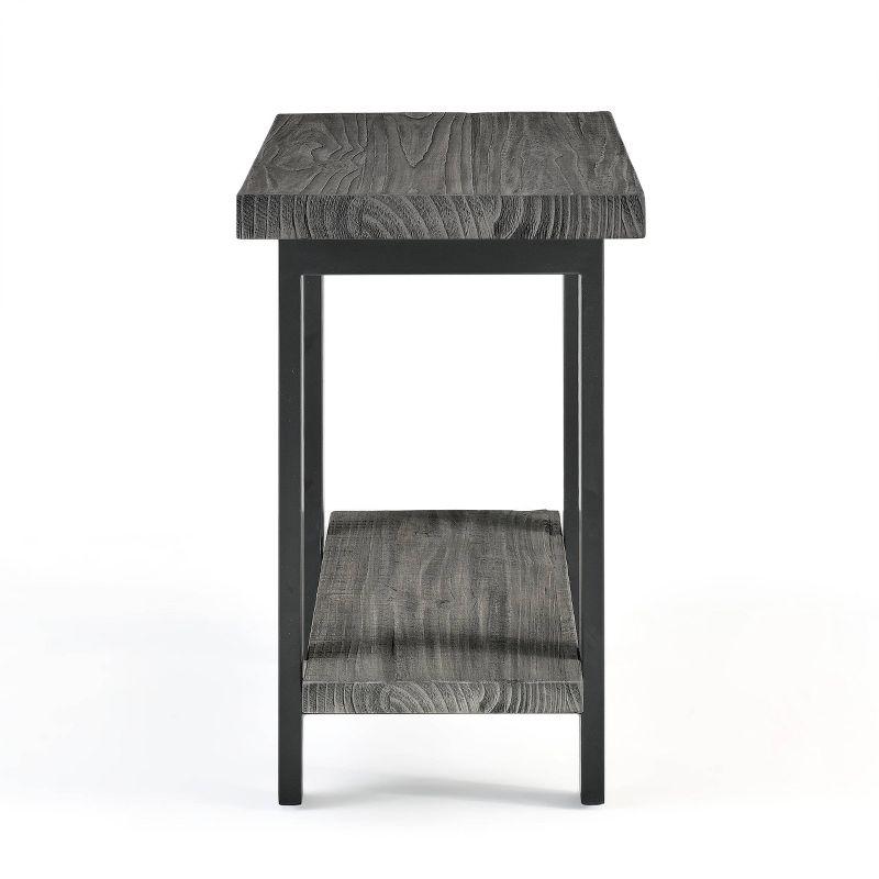 Pomona Metal and Reclaimed Wood End Table Slate Gray - Alaterre Furniture