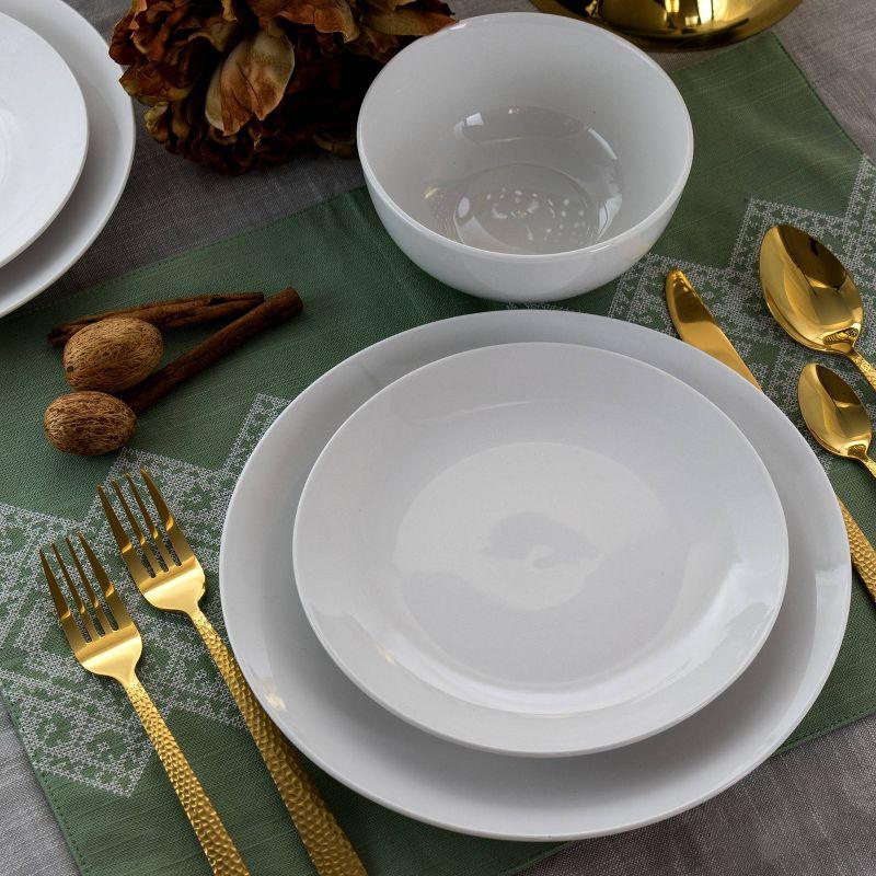 18pc Porcelain Luna Dinnerware Set White - Elama