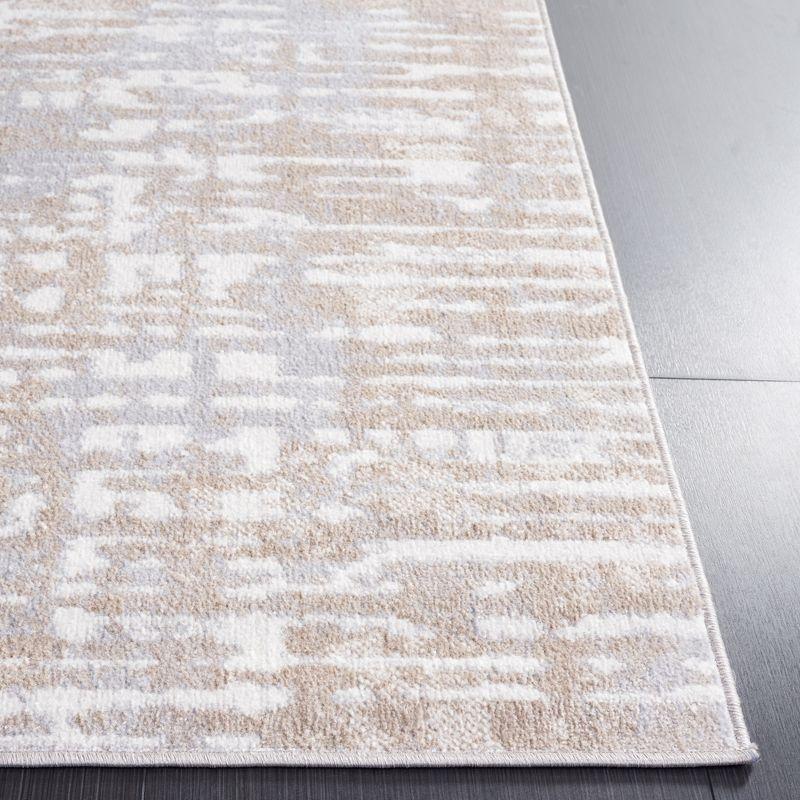 Ivory and Beige Synthetic Flat Woven 4' x 6' Area Rug