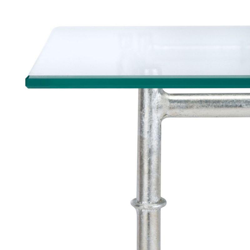 Dermot Glass Top Accent Table - Silver/Clear Glass - Safavieh.