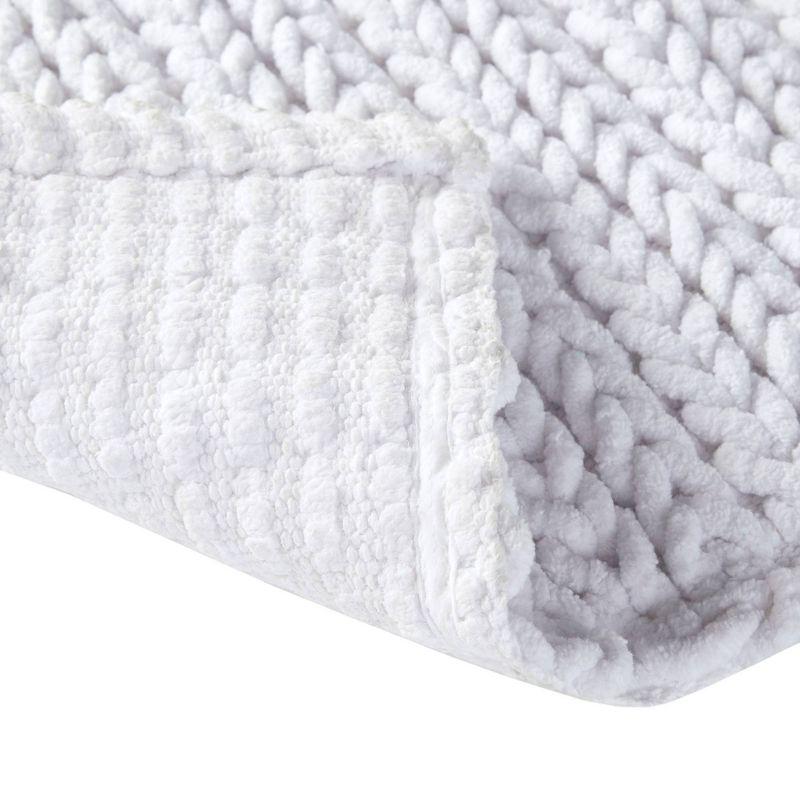 Braided Cotton Chenille Chain Stitch Bath Rug