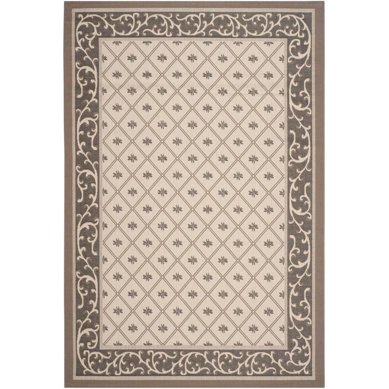 Easy-Care Beige Synthetic 5' x 7' Indoor/Outdoor Area Rug