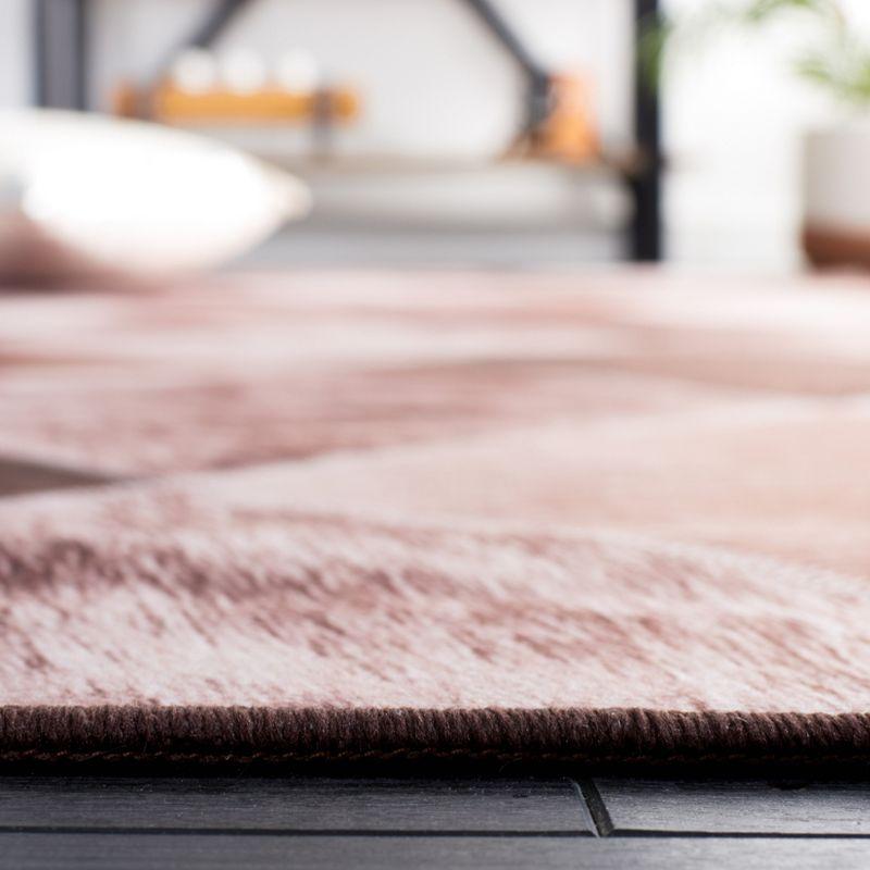 Faux Hide FAH535 Power Loomed Machine Washable Area Rug - Light Brown/Brown - 4'x6' - Safavieh.