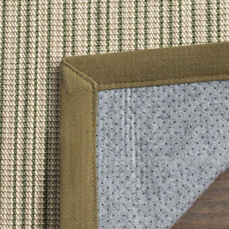 Green and Beige Handwoven Natural Fiber Area Rug, 3' x 5'