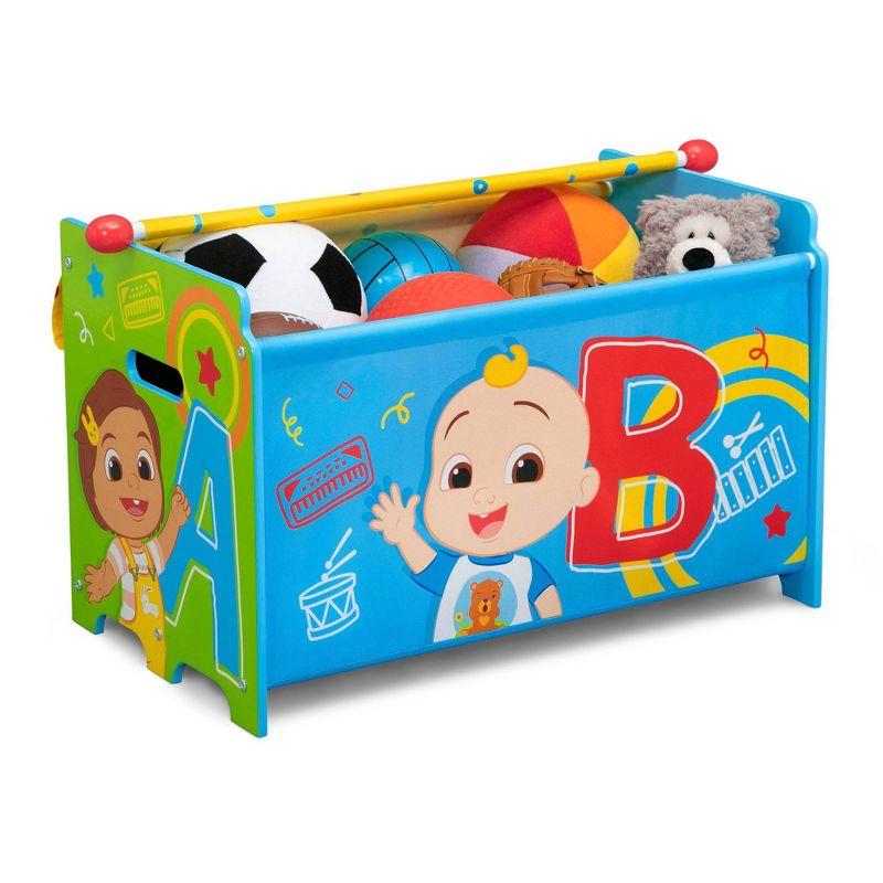 Delta Children CoComelon Toy Box with Retractable Fabric Top - Blue