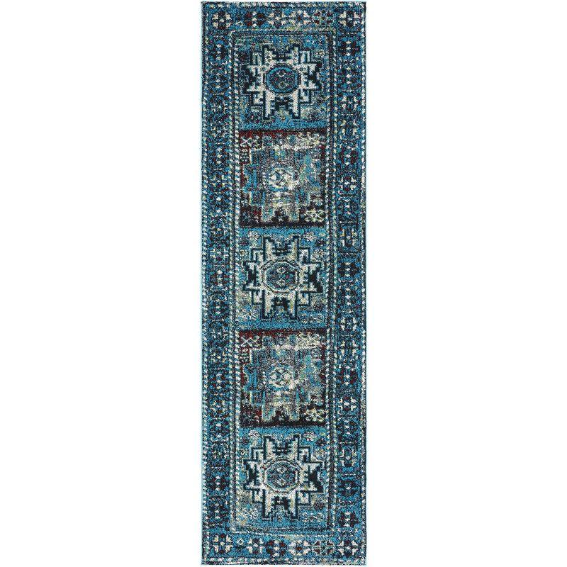 Vintage Hamadan VTH213 Power Loomed Indoor Runner Rug - Light Blue/Black - 2'3"x8' - Safavieh