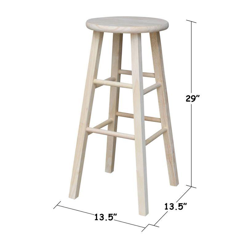 Parawood 30" Unfinished Backless Barstool