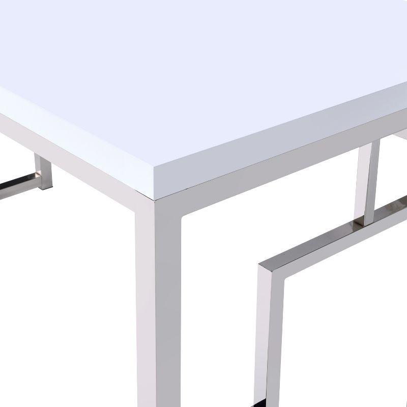 Steve Silver Co. Contemporary Adina Desk White: Modern Laminated Surface, Metal Frame, No Storage