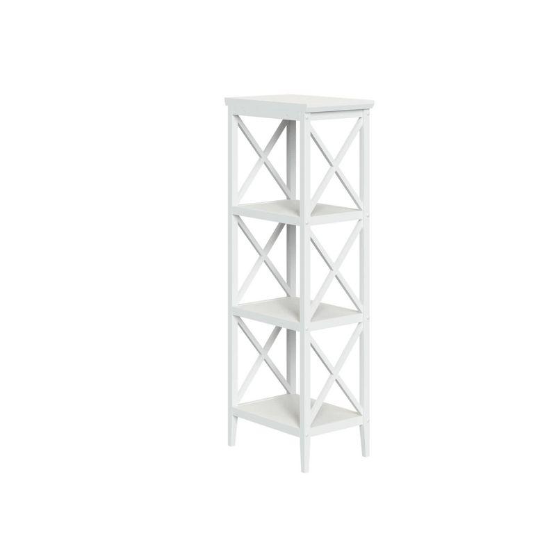 Adjustable White 63" Contemporary Storage Tower