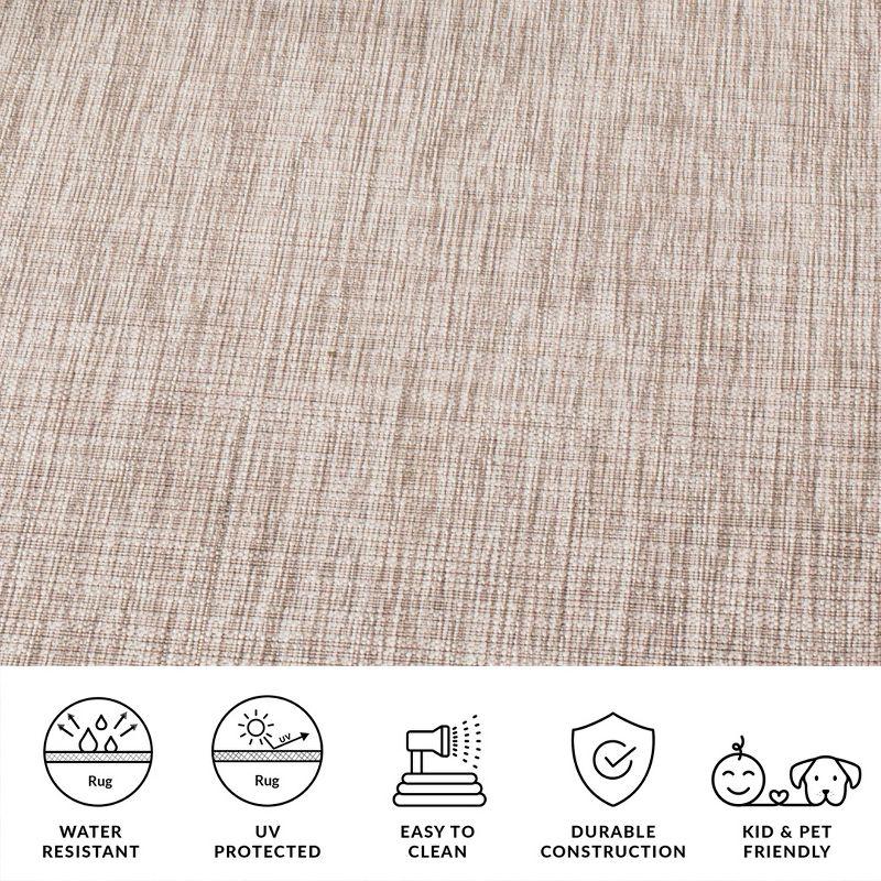 Courtyard CY8576 UV & Stain Resistant Non-Shedding Power Loomed Indoor/Outdoor Area Rug - Light Brown - 6'7"x9'6" - Safavieh