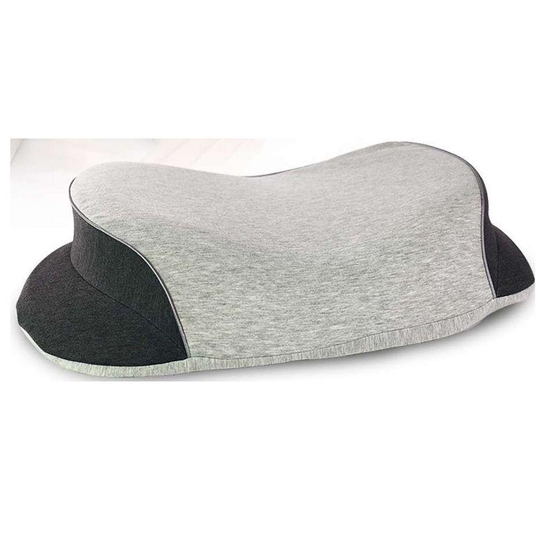 Ergonomic Gray and Black Memory Foam Orthopedic Pillow