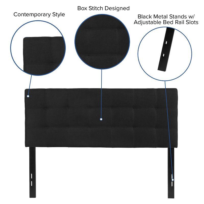Flash Furniture Bedford Tufted Upholstered Full Size Headboard in Black Fabric