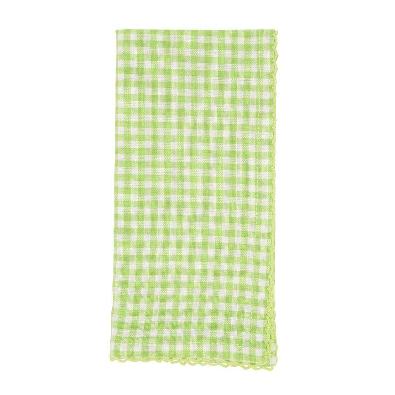 Saro Lifestyle Table Napkins With Gingham Design, Green, (Set of 4 pcs)