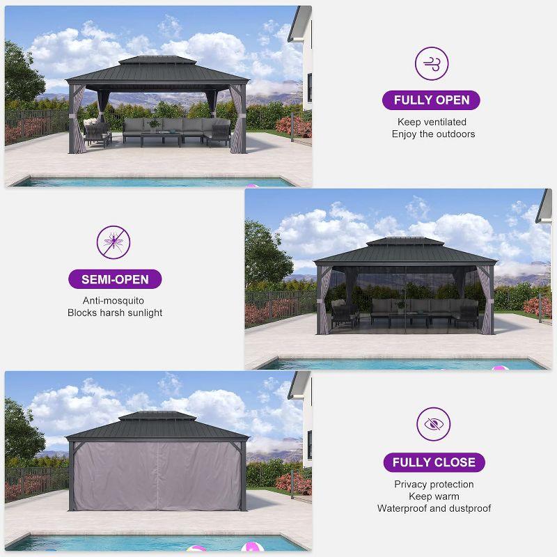 Purple Leaf 13' X 17' Hardtop Gazebo Aluminum Gazebo