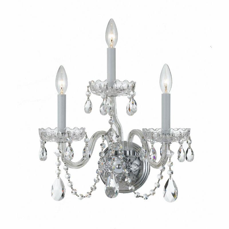 Crystorama Lighting Traditional Crystal 3 - Light Sconce in  Polished Chrome