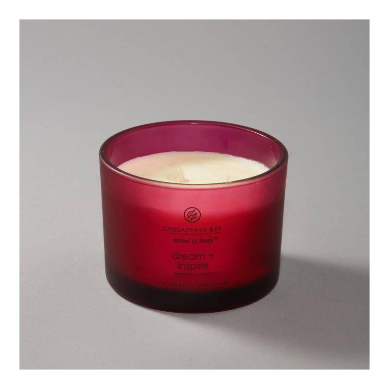 Frosted Glass Dream + Inspire Lidded Jar Candle Burgundy - Mind & Body by Chesapeake Bay Candle