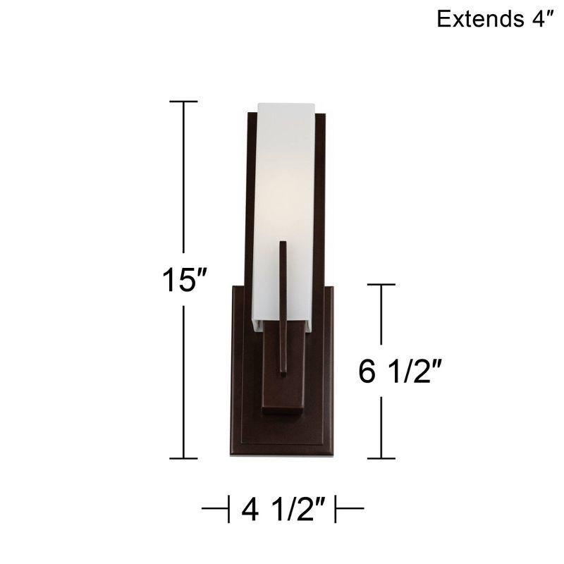 Midtown Bronze Finish Modern Wall Sconce with Opal White Glass