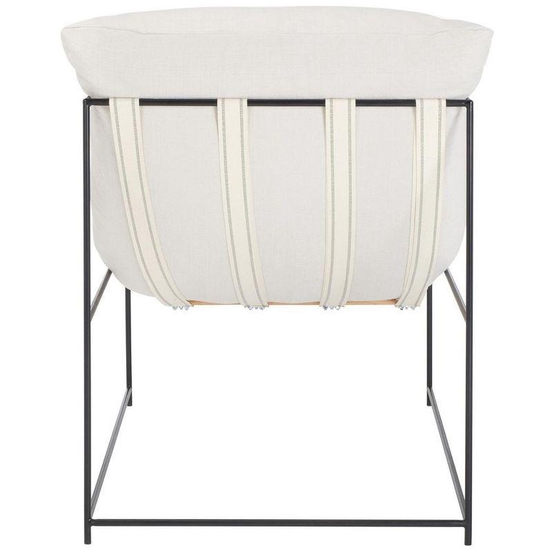 Portland Pillow Top Accent Chair - ACH4511 - Ivory/Black - Safavieh