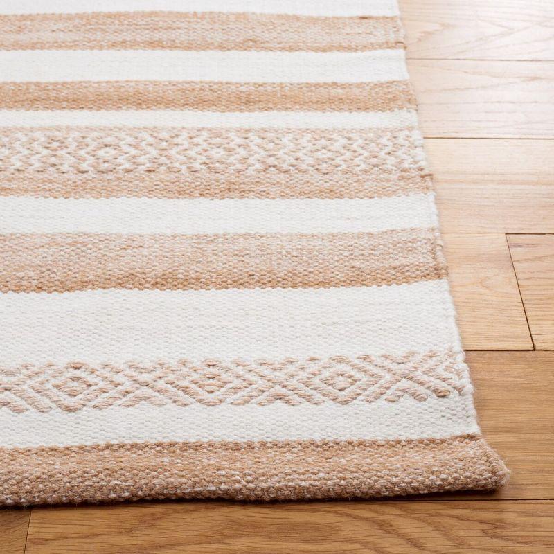 Striped Kilim STK428 Hand Woven Area Rug - Beige/Ivory - 4'x6' - Safavieh.