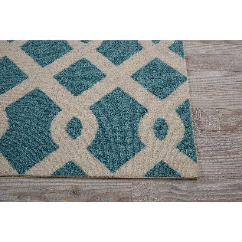 Easterly Geometric Blue/White Outdoor Area Rug