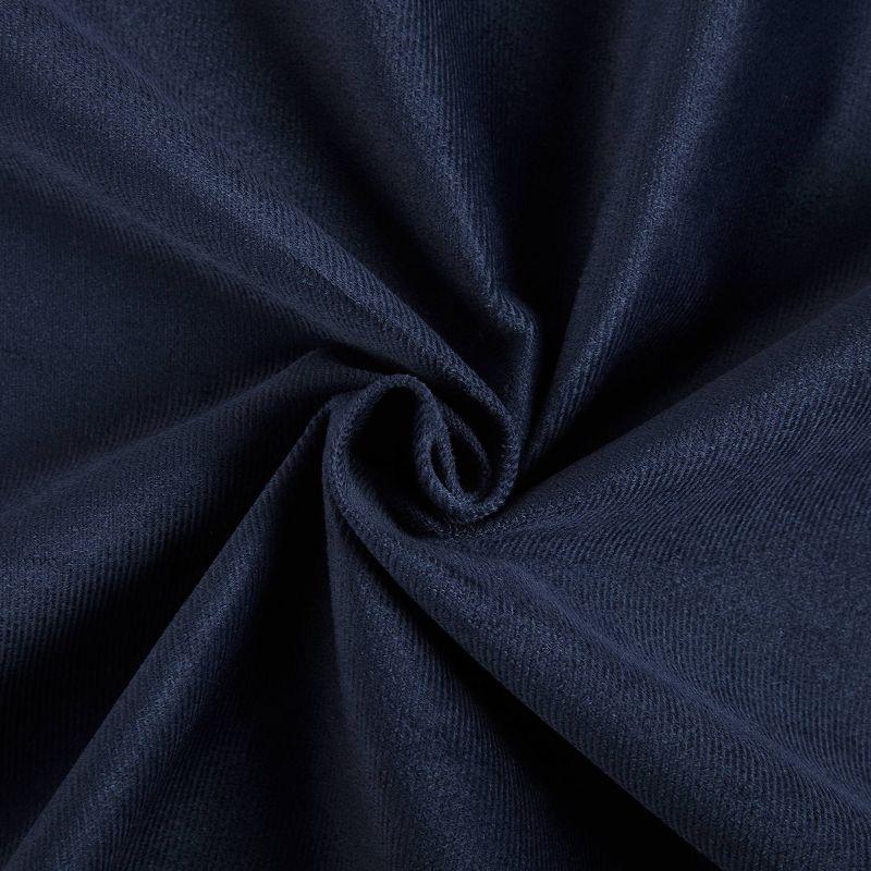 Navy Blue Velvet Thermal Blackout Curtain Panel