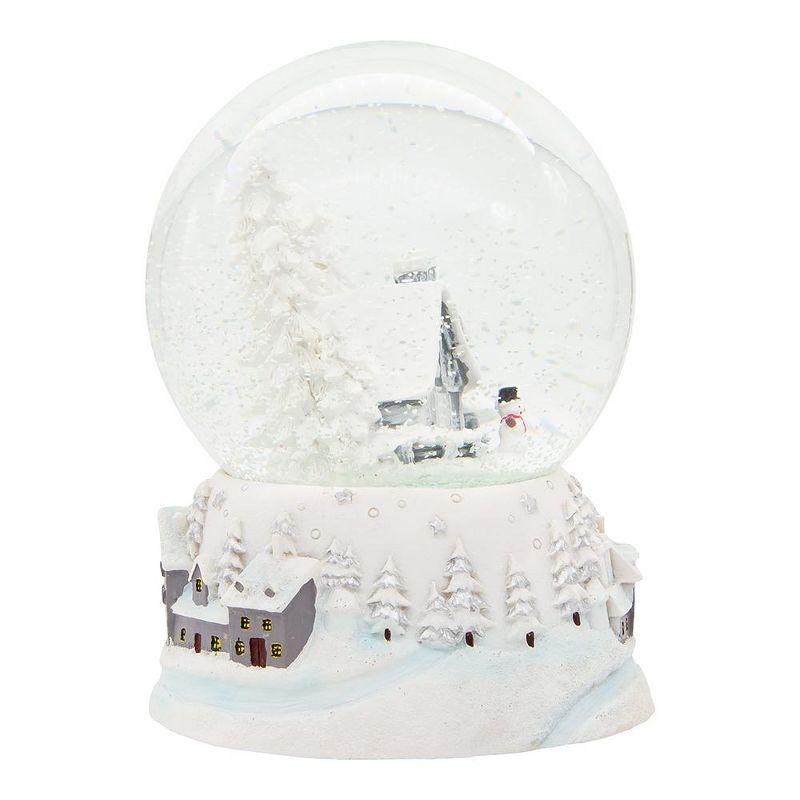 120MM White and Gray Musical Snowy House Snowglobe