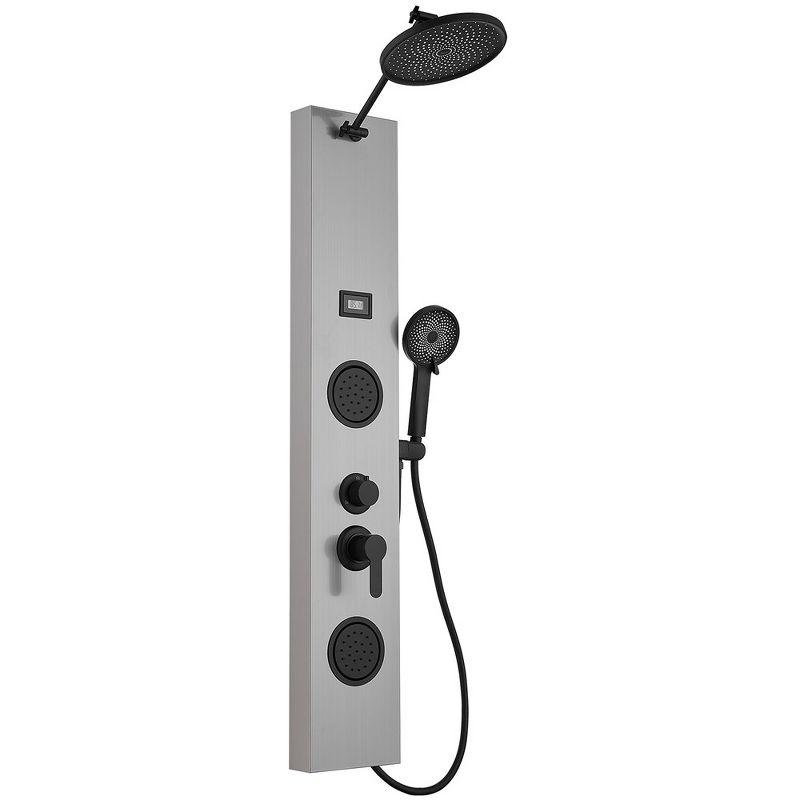 Nickel Black Stainless Steel Shower Panel with Adjustable Head