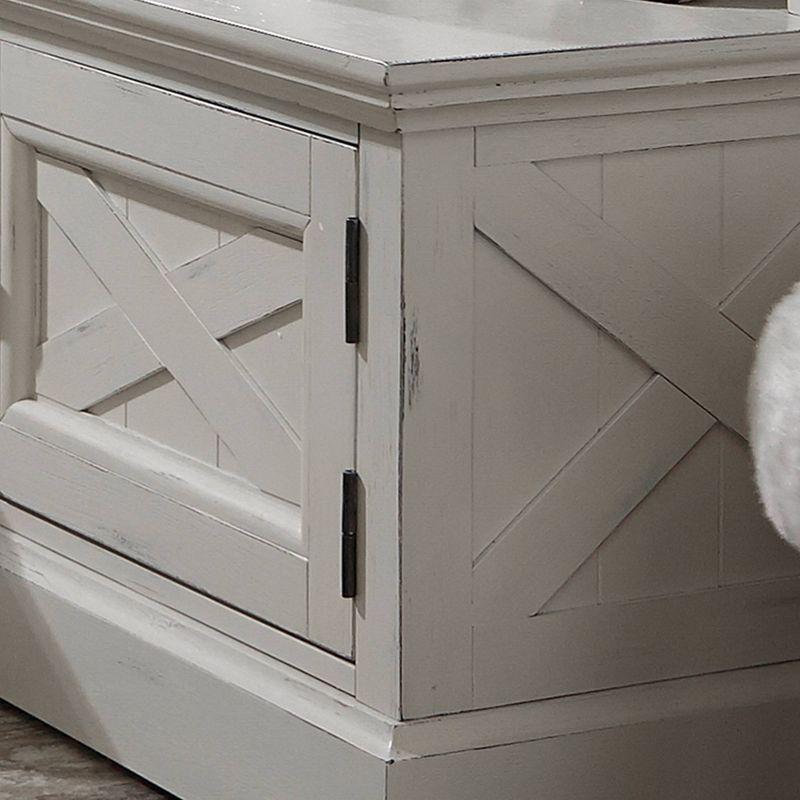 Seaside Lodge Hall Tree White - Home Styles: Mudroom Storage with Bench & Coat Hooks