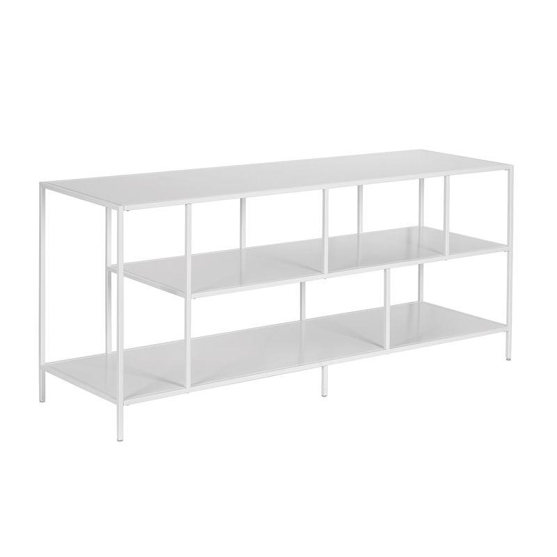 Matte White 55" Steel 3-Shelf TV Stand