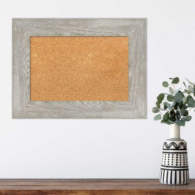 Amanti Art Dove Greywash Framed Corkboard, Natural Cork