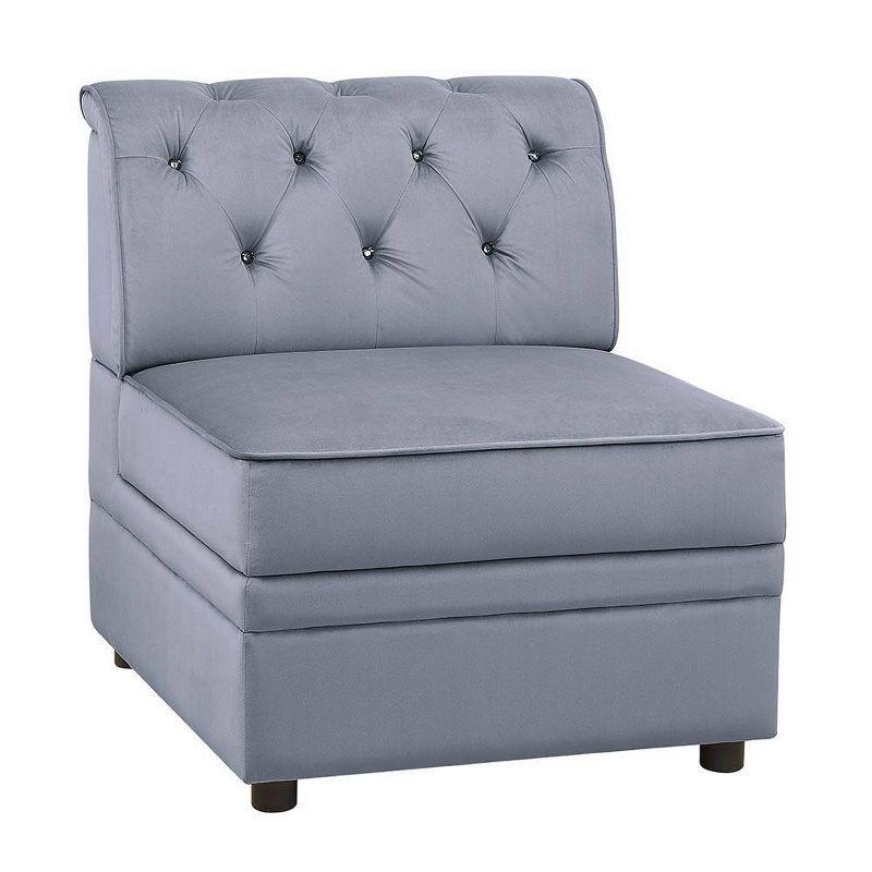 29" Bois Li Accent Chair Gray Velvet - Acme Furniture