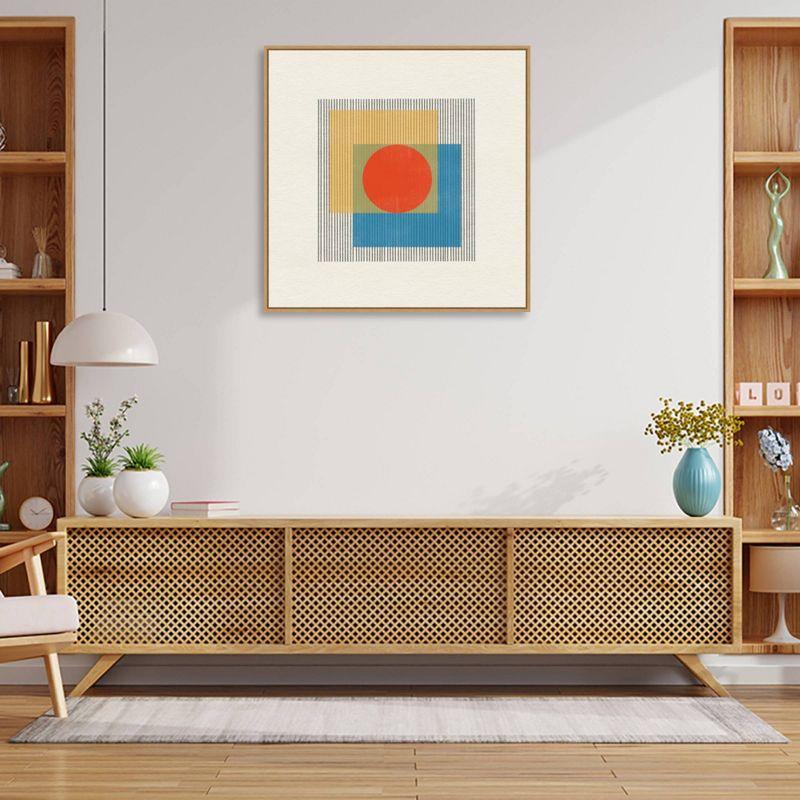 30" x 30" Mid-Century Modern Geometric Canvas Wall Art