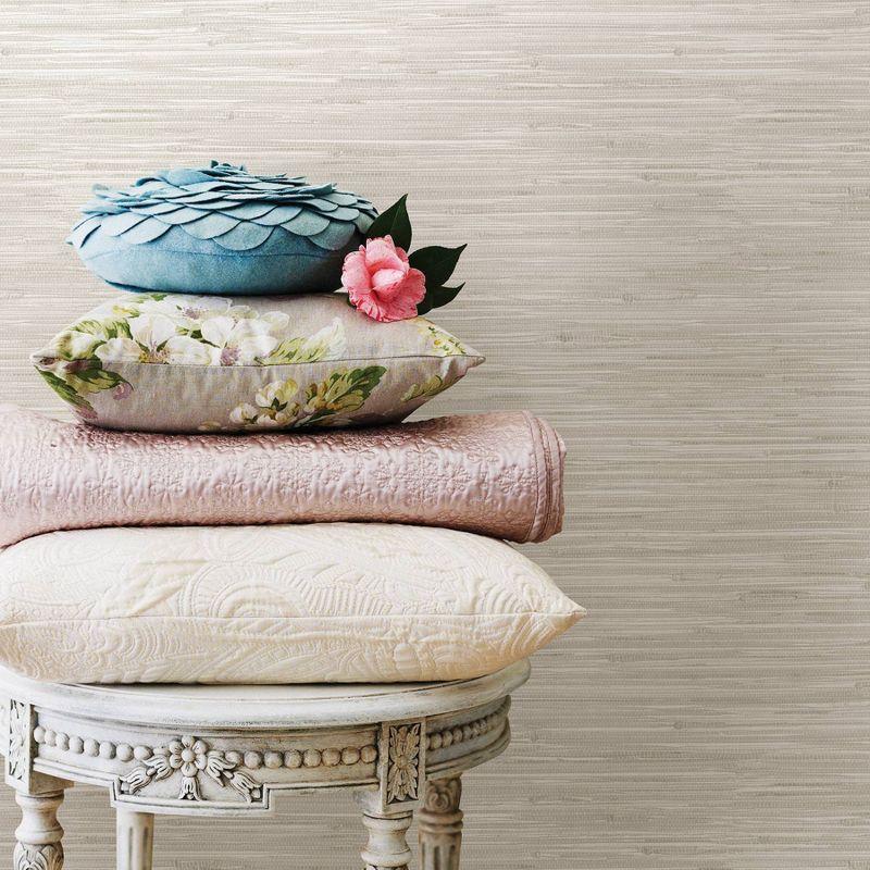 NuWallpaper Grassweave Peel & Stick Wallpaper Cream: Removable Textured Vinyl, Self-Adhesive, Classic Crosshatch Pattern