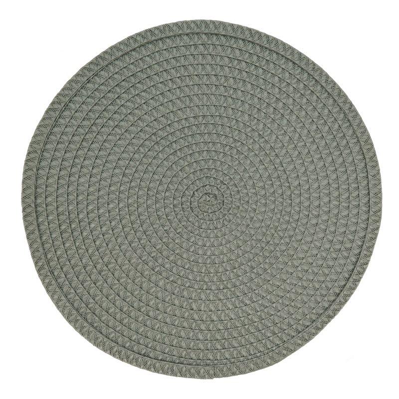 Mint Round Woven Fabric Table Mats Set of 4